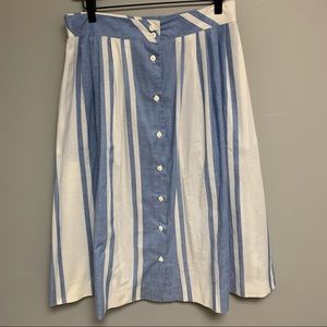 Vintage Women’s Blue & White Button Front Skirt